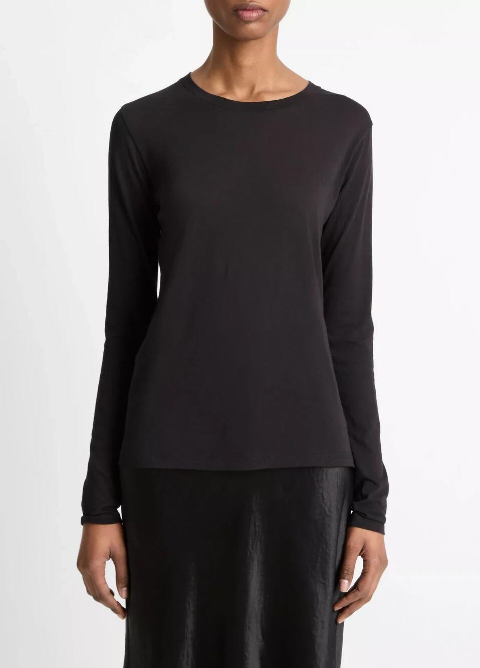 Vince Essential Long Sleeve boat Neck T-Shirt top Y2K Large A010366